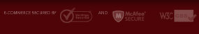 VeriSign Secured, McAfee Secure, W3C CSS compliant